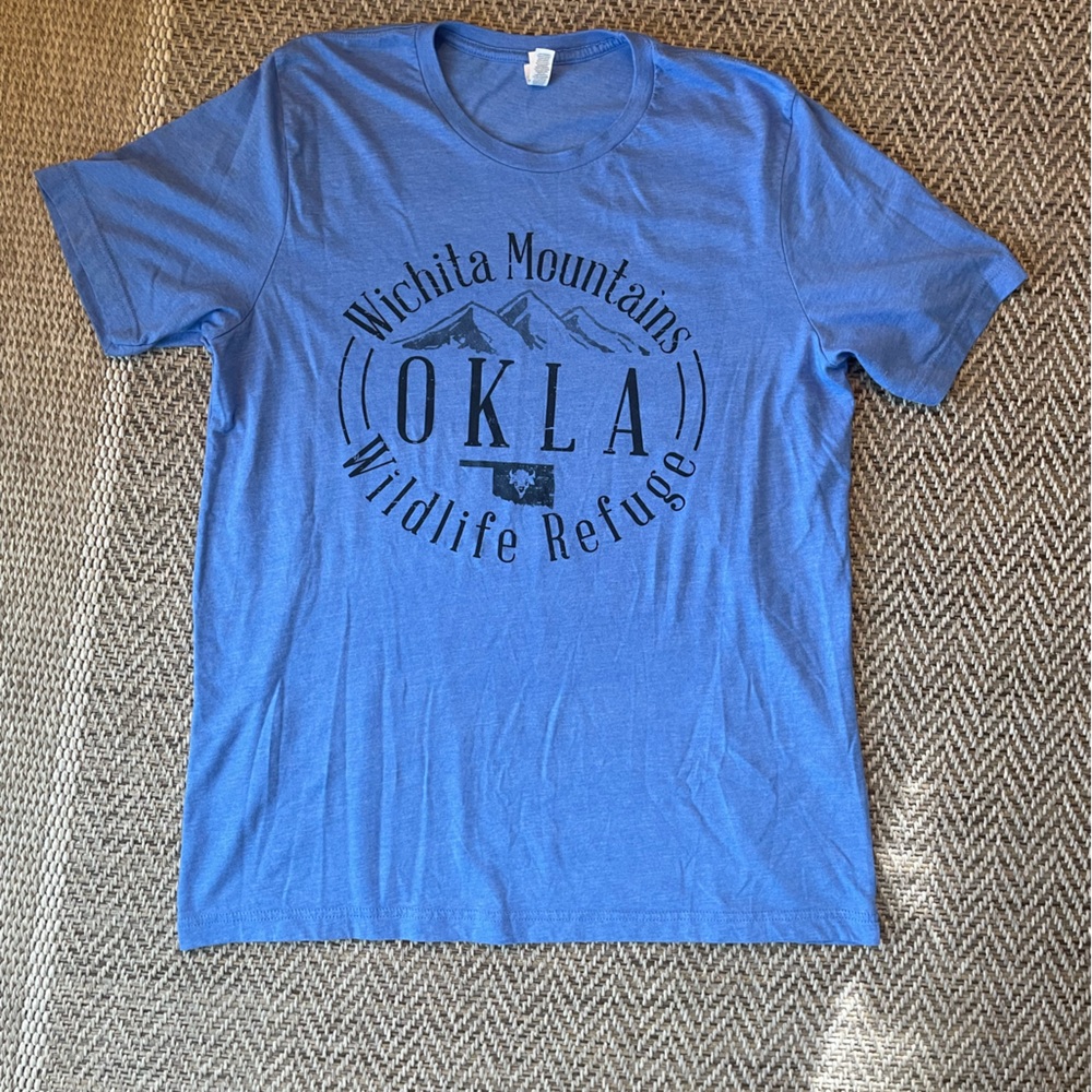 Oklahoma Wichita Mountains Men’s XL light blue cotton soft tee size XL